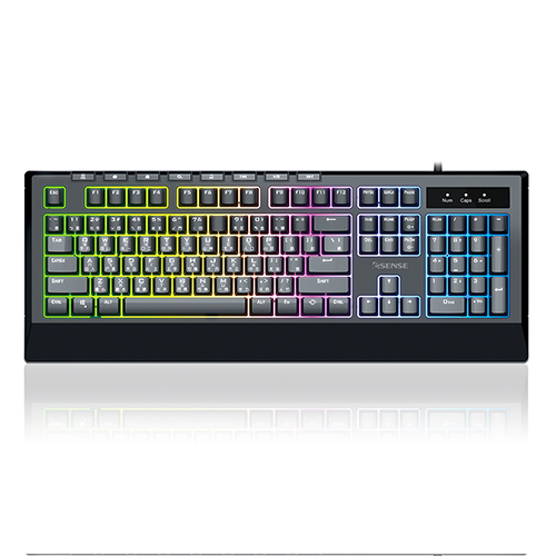 Esense K3660BK混彩發光電競鍵盤(黑)